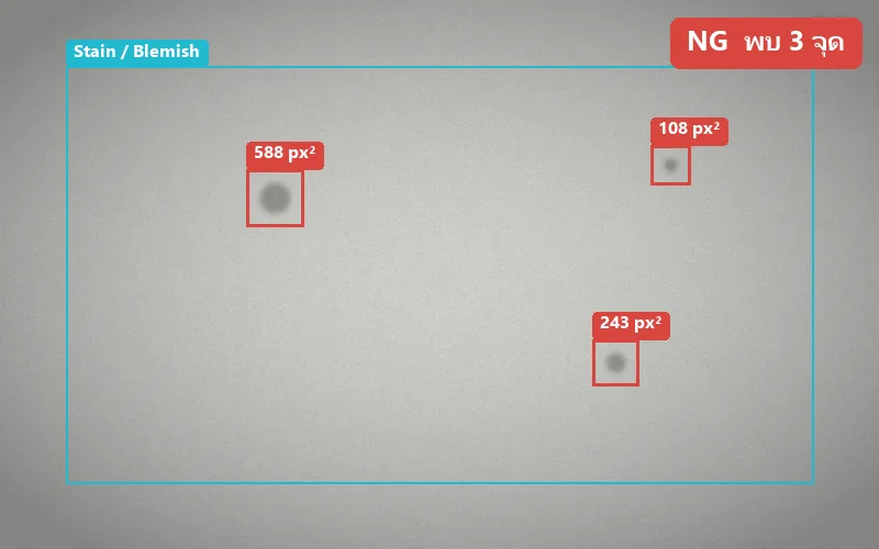 ตัวอย่างผลตรวจ Stain / Blemish