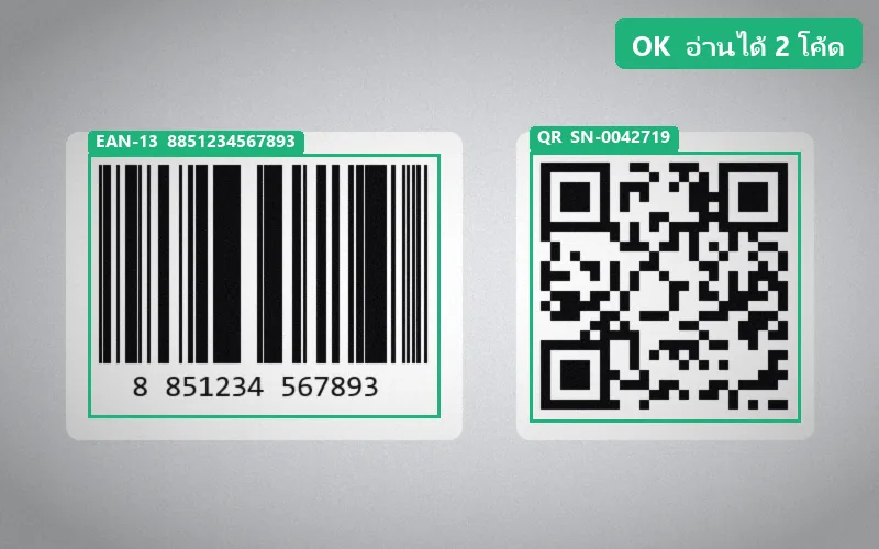 ตัวอย่างผลตรวจ Barcode / QR